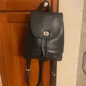 Vintage Coach Black Leather Day Pack
